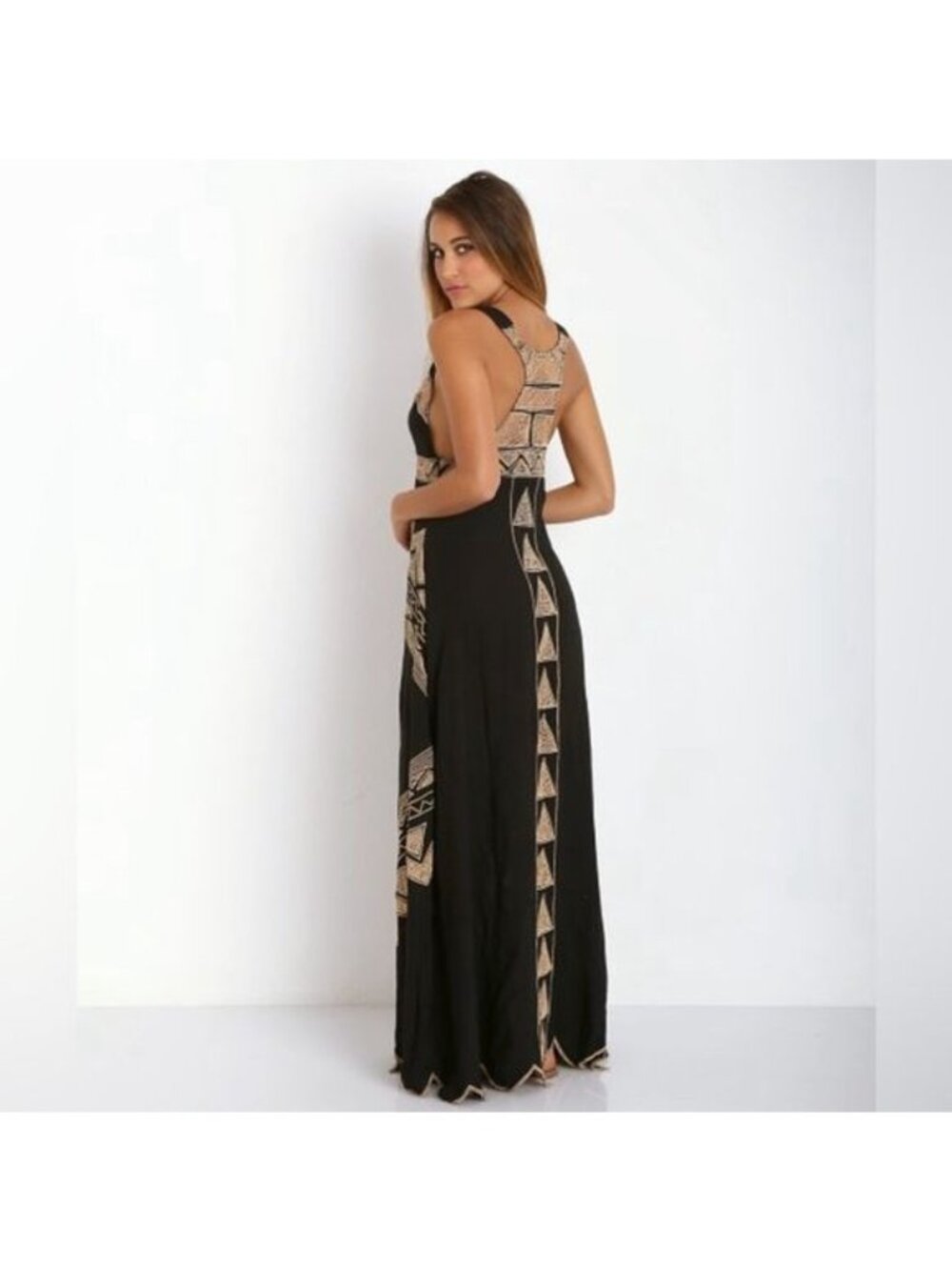 RARE VTG NWOT Free People Jen’s Pirate Booty Black Embroidered Maxi Dress | Boho - Picture 14 of 16